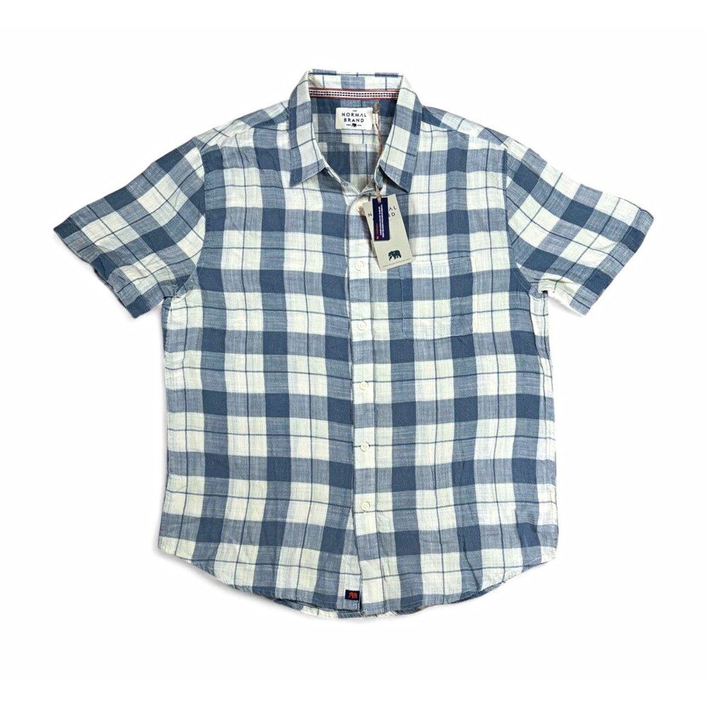 The Normal Brand Freshwater Short Sleeve Button Up Shirt NWT Size Large